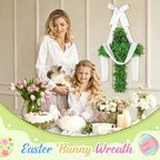 Zeyune Large He is Risen Cross Wreath Green Faux Plant Wooden Design Foldable Easter Door Wreath Decoration for Front Door Christian Faith Hanging for Spring Home Porch Farmhouse - Image 3