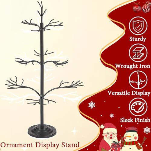 Metal Ornament Display Tree, Black Christmas Ornament Tree Display Stand - Image 5