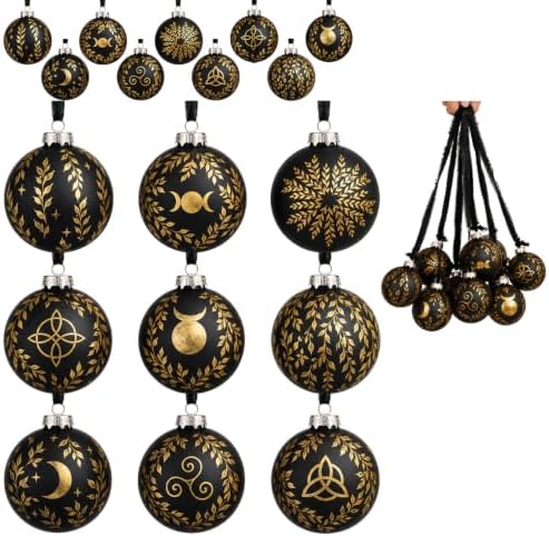 Thiccywoov 9 Pcs Glass Pagan Yule Ornament for Xmas Tree 3.15" Viking Decor by Jgiusenfg