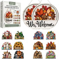 16PCS Interchangeable Welcome Sign for Front Door Seasonal Magnetic Wooden (#5-2pcs) by Unknown