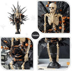 Glitzhome 22" H Halloween Tree, Black Halloween Table Decorations, Spooky Tree with Black Rose, Skeleton and Berry Urn Table Tree for Table, Window, Shelf and Mantle - Image 7