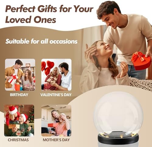Cloche Glass Dome with LED Base, Round Glass Display Bell Jar, 6 Inch - Image 6