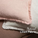 MIULEE Boho Linen Fringe Decorative Throw Pillow Covers Light Pink 18x18 - Image 4