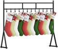 LAND·VOI Christmas Stocking Holder for Floor with 12 Hooks, Free Standing Metal Stocking Hanger, Stable Base & Adjustable Feet, Black by LAND%C2%B7VOI