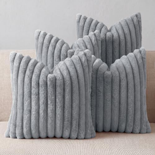 Dark Gray Throw Pillow Covers 20 x 20 Set of 4, Cute Boho Throw Pillow Cover for Couch/Bed, Decorative Pillows Covers for Sofa/Bed, Accent Pillow Covers for Living Room, Rustic/Home/Room Decor by Unknown