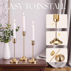 54 Pcs Brass Gold Taper Candle Holders Kits, Metal Candlestick Holders Bulk - Image 5