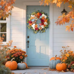2 Pcs Fall Wreaths for Front Door, 26 Inch Fall Door Wreath - Image 7