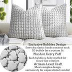 Pillow Cover 26x26 1 Piece Velvet Large Euro Sham Decorative Farmhouse Cushion Covers Soft Bubble Texture for Couch Sofa Bedroom Living Room,Gray - Image 4