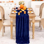 DeZerlor 3pcs Royal Blue Fall Winter Velvet Table Runner 20 x 120 Inch - Image 2