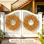 26 Inch Fall Wreaths for Front Door Large Autumn Wreath Outdoor Decor - Image 7