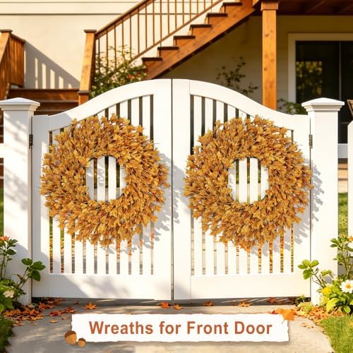 26 Inch Fall Wreaths for Front Door Large Autumn Wreath Outdoor Decor - Image 7