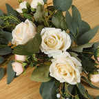 H&W 2pcs Small Size Artificial Wedding Arch Flowers for Sign, Floral Swag Dusty Decor for Reception Ceremony Backdrop Sweetheart Table(White Rose) - Image 5