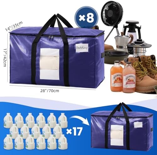 TAILI 8 Pack Dark Blue XXL Moving Bags,Storage Bags with Visible Window - Image 6