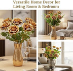 Auihiay 60PCS Gold Rose Artificial Flowers, Faux Silk Roses - Image 5