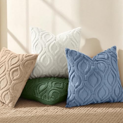 decorUhome Faux Fur Soft Light Khaki Throw Pillow Covers 24x24 Set of 2 - Image 5
