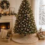 60 Inch Plush Christmas Tree Skirt Brown, Fluffy Faux Fur Tree Skirt for Christmas Holiday Party Decorations - Image 4