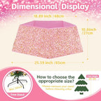 Sequin Christmas Tree Ring Collar Collapsible 25.59 Inch Pink Gold Tree Skirt Velvet Tree Stand Cover for 7.5ft Artificial Tree Home Xmas Ornaments - Image 5