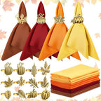 Willbond 32 Pcs Fall Thanksgiving Napkin Rings Napkins Set, Holiday Decor by Willbond+Technology+Limited