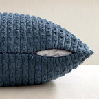 MIULEE Euro Sham Decorative Throw Pillow Covers 24x24 Blue Corduroy - Image 6