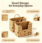 2 Pcs Hanging Magazine Basket, Woven Wall Mail Holder Organizer with Handle - Image 6
