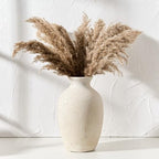 Large Ceramic Rustic Flower Vase, 10.43 Inch Tall Vintage Pottery Home Decor, Antique Farmhouse Terracotta Vase for Living Room, Table, Shelf, Mantel Decoration, Farmhouse - Cream-White - Image 3