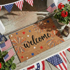 Moucuny 2 Pcs 4th of July Coir Door Mat Outdoor, Patriotic Non-Slip Decor - Image 6