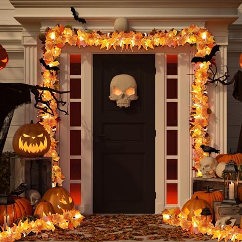 Ceenna 4 Pack Fall Garland String Lights, 23 ft 80 LED Maple Lighted - Image 4