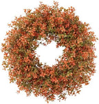 SHACOS 20 Inch Artificial Boxwood Fall Wreath for Front Door by SHACOS