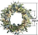 20Inch Artificial Eucalyptus Berry Wreath Green Leaf Eucalyptus Wreaths Spring Summer Wreath for Front Door Window Hanging Wall Party Decorations (20in) - Image 4