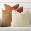 MIULEE Farmhouse Decorative Pillow Covers 20x20 Inch Set of 4 Brown Green by MIULEE