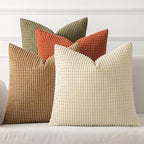 MIULEE Farmhouse Decorative Pillow Covers 20x20 Inch Set of 4 Brown Green by MIULEE