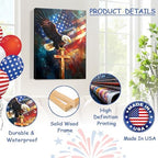 HomeifHue July 4th Patriotic Canvas Wall Art 4th of July USA Decorations American Flag Painting Picture Eagle Pictures for Wall Decor Independence Day Home Decor（F2 16x20in） - Image 4