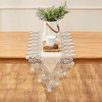 Natural Beige Floral Lace Table Runner Dresser Scarf (16” x108”) - Image 2