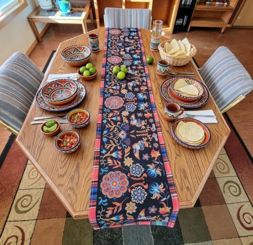 15 Pack Mexican Fiesta Table Runner 72×13in Long Cinco de Mayo Day of The Dead Dia De Los Muertos Runners Farmhouse Rustic Runner for Kitchen Dining Home Party - Image 2
