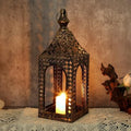 Moroccan Lantern Lamp Decorative Candle Holders for Ramadan Decorations, Hanging, Outdoor Patio or Porch, Indoor Home Decor (Bronze 13.2inch) by Degruand