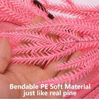 2Pcs Pink Christmas Norfolk Pine Garland,6Ft Artificial Pine Garlands Decor - Image 3