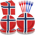96 Pcs Norway Flag Themed Party Decorations, Serves 24 by Greencian