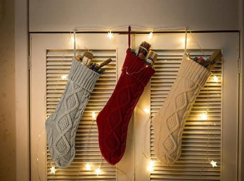 Fesciory Christmas Stockings 6 Pack, 18 Inch Large Cable Knit Xmas Decor - Image 5