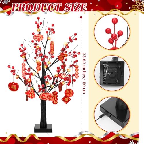 Ganeen Chinese New Year Decorations 2027 Lighted Lunar New Year Tree - Image 2