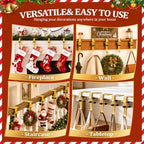 6Pcs Christmas Fireplace Stocking and Garland Hanger Fits 0.87-4.1" Mantle - Image 6