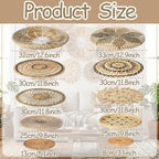 11 Pcs Boho Wall Basket Decor, Bulrush Woven Wall Hanging (Savanna) - Image 2