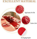 ShinyBeauty Red Table Runners 108 Inches Long Sequin Table Runner Christmas Decorations Sparkletable Linen for Wedding, Party,Outdoor,Cake Table Decor (12"X108",20 Packs) - Image 3