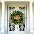 26" Eucalyptus & Boxwood Wreath for Front Door - Large Artificial Greenery Wreath with Lush Leaves Outdoor Decor for Porch, Window, Farmhouse, Home, Hanging Decor - Spring, Summer, All Seasons - Image 4