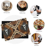 Western Cowboy Placemats Set of 6, Rustic Farmhouse Cow Skull Animal Decoration, Kitchen Dining Room Heat Resistant Non-Slip Table Runner, 12x18 Inches - Image 6