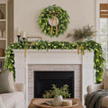 WANNA-CUL 6ft Real Touch Lighted Cedar Christmas Garland with Lights by WANNA-CUL