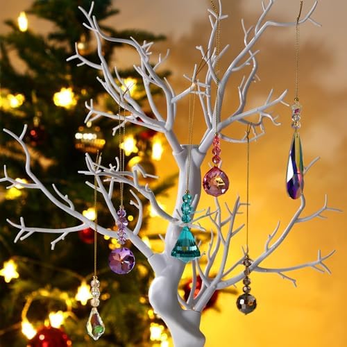 Landical 24 Pcs Crystal Christmas Ornaments Hanging,Mixed Color - Image 3