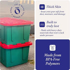 HOMZ Durabilt Plastic Storage Bins with Lids, 27 Gal, Red/Green, 4 Pack - Image 3