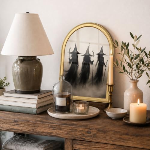 Wheatwin Halloween Witch Decor Wall Art, Spooky Arched Framed Wall Art - Image 6
