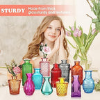 Dandat 24 Pieces Small Colored Vase Bulk 12 Style Decorative Bud Vase - Image 6
