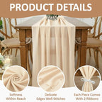 MDS Pack of 25 | Champagne Gold | 14ft Chiffon Table Runner 29x170 Inches Long Romantic Rustic Sheer Gauze Runner for Wedding Bridal Shower Birthday Banquets Engagement Spring Easter Boho Decorations - Image 5